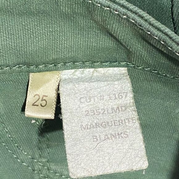 L'Agence Marguerite Blanks High Rise Skinny Ankle Green Coated Jeans Size 25 - Picture 8 of 8